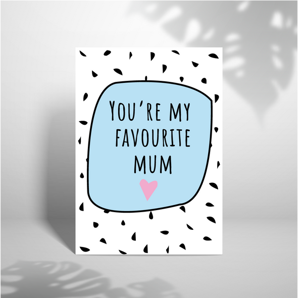 Favourite Mum - A5 Greeting Card (Blank)