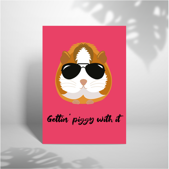 Gettin' Piggy With It - A5 Greeting Card (Blank)