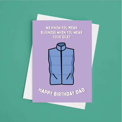 Gilet Dad Happy Birthday - A5 Greeting Card (Blank)