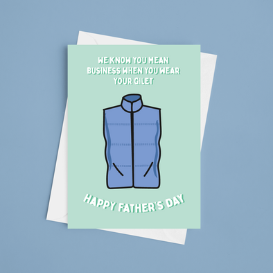 Business Gilet Happy Father's Day - A5 Greeting Card (Blank)