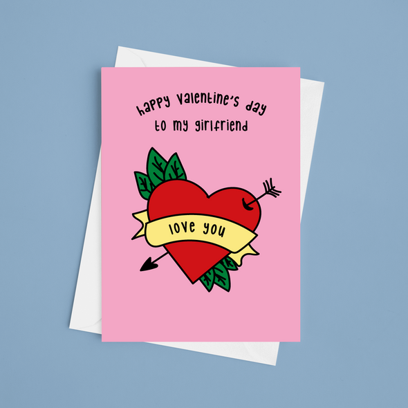 Happy Valentine's Day To My Girlfriend - A5 Happy Valentine's Card