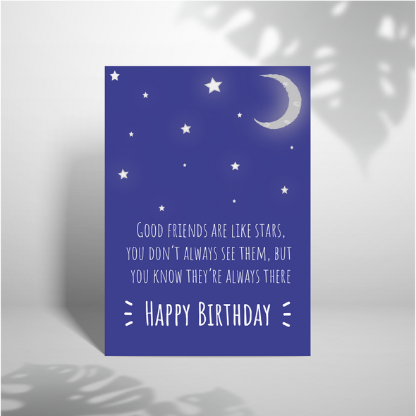 Friends Are Like Stars - A5 Greeting Card (Blank)