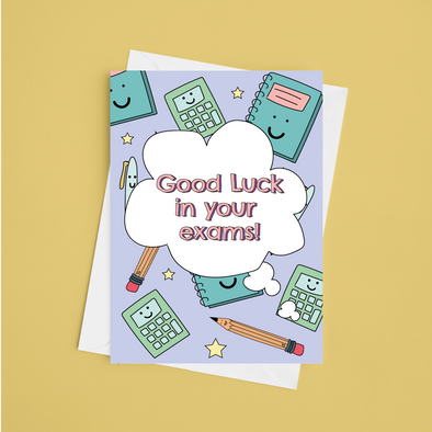 Good Luck In Your Exams - A5 Greeting Card