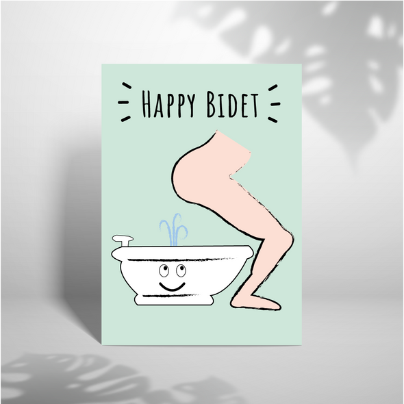 Happy Bidet - A5 Greeting Card (Blank)
