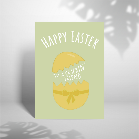 Happy Easter To A Crackin' Friend -Greeting Card (Wholesale)