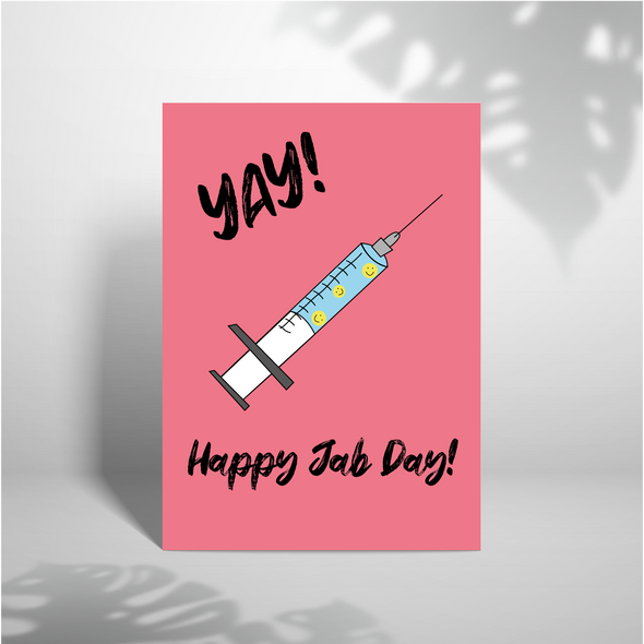 Happy Jab Day - A5 Greeting Card (Blank)