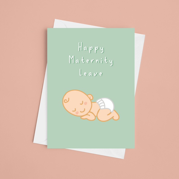 Happy Maternity Leave - A5 Greeting Card (Blank)