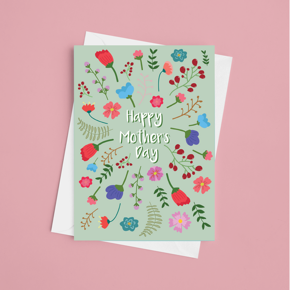 Mother's Day Flowers -Greeting Card (Wholesale)