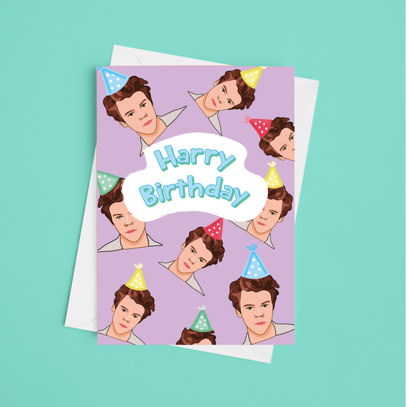 Harry Birthday - A5 Harry Styles Birthday Card (Blank)