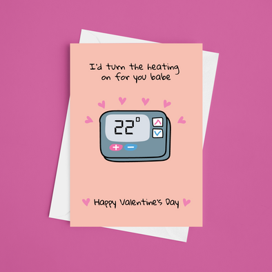 Heating Bills - A5 Happy Valentine's Day Card (Blank)