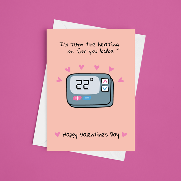 Heating Bills - A5 Happy Valentine's Day Card (Blank)