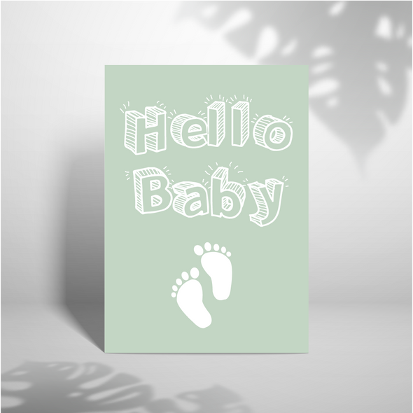 Hello Baby - A5 Greeting Card
