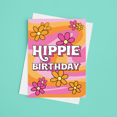 Hippie Birthday - A5 Bithday Card (Blank)