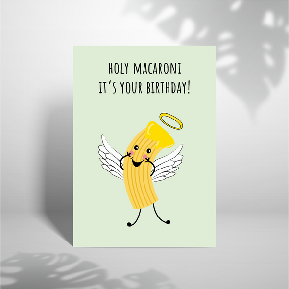 Holy Macaroni It's Your Birthday! - A5 Greeting Card (Blank)
