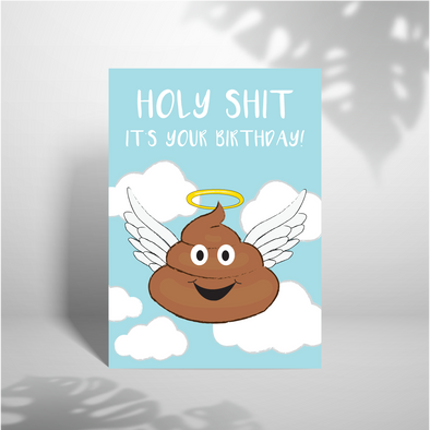 Holy S*** It's Your Birthday - A5 Greeting Card (Blank)