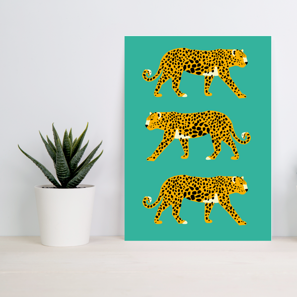 Poppin' Green Leopard Print