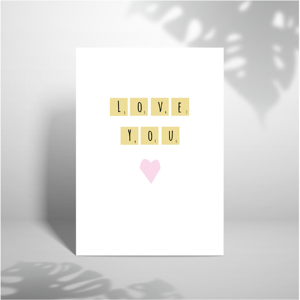 Love You - A5 Greeting Card