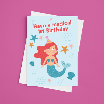 Ocean Magic 1st Birthday - A5 Greeting Card