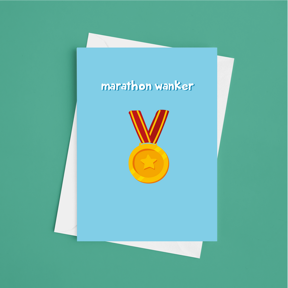 Marathon Wanker - A5 Well Done Card (Blank)