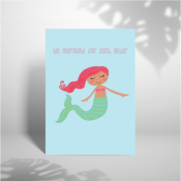We Mermaid For Each Other - A5 Greeting Card (Blank)