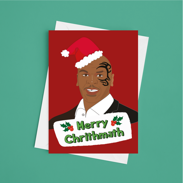 Mike Tyson - A5 Funny Christmas Card (Blank)