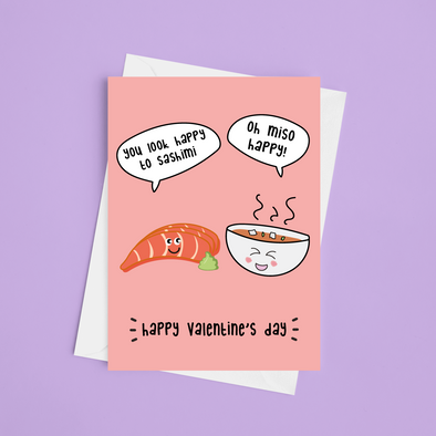You Look Happy To Sashimi - A5 Happy Valentine's Card