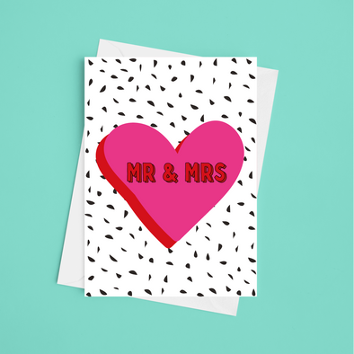 Mr and Mrs  - A5 Wedding Card