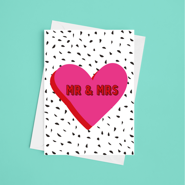 Mr and Mrs - A5 Wedding Card (Blank)