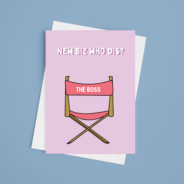 New Biz Who Dis - A5 Congratulations On Your New Business Greeting Card