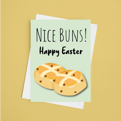 Nice Buns, Happy Easter! - A5 Greeting Card