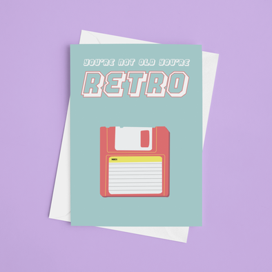 Retro Floppy Disc Birthday Card - A5 Greeting Card