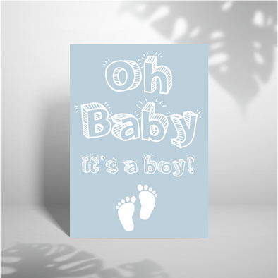 Hello Baby Boy - A5 Greeting Card