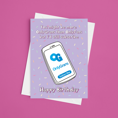 More Only Grans Than Only Fans - A5 Bithday Card (Blank)