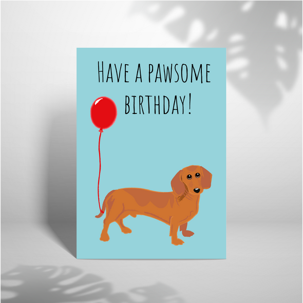 Sausage Dog Birthday - A5 Greeting Card