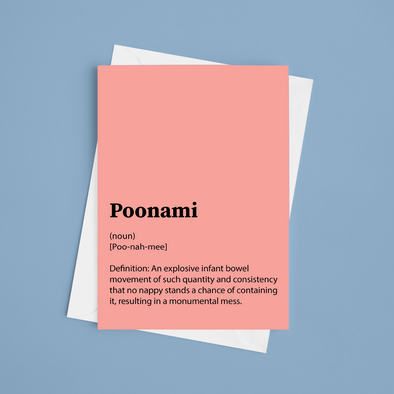 Poonami New Baby Card - A5 Greeting Card
