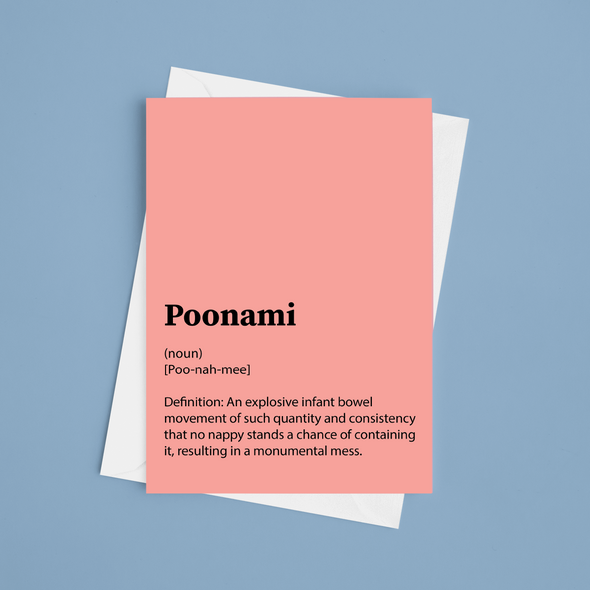 Poonami New Baby Card - A5 Greeting Card (Blank)