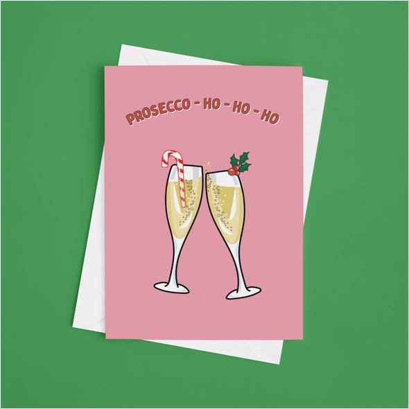 Prosecco Ho-Ho-Ho -Greeting Card (Wholesale)