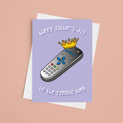 Remote Control King Happy Father's Day - A5 Greeting Card