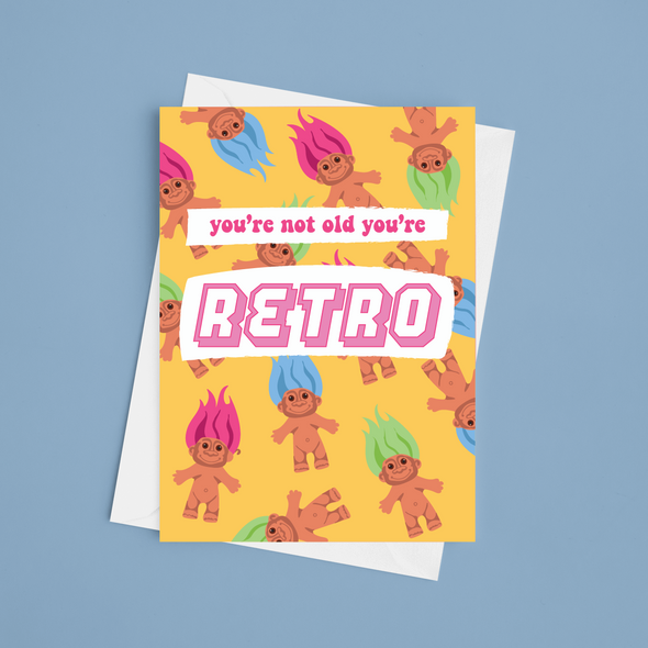 Retro Trolls Birthday  - A5 Greeting Card (Blank)