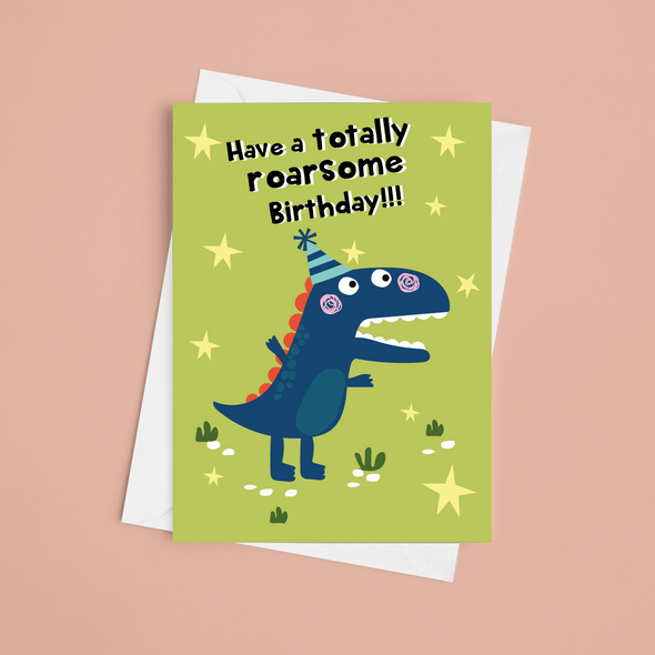 Roarsome Birthday - A5 Greeting Card (Blank)