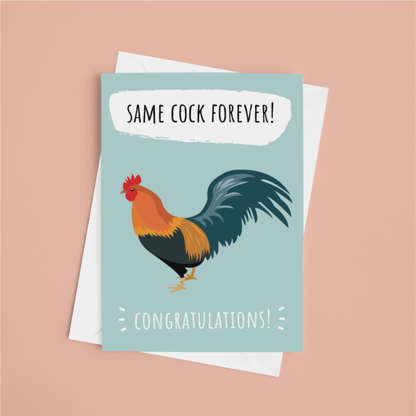Same Cock Forever - A5 Greeting Card (Blank)