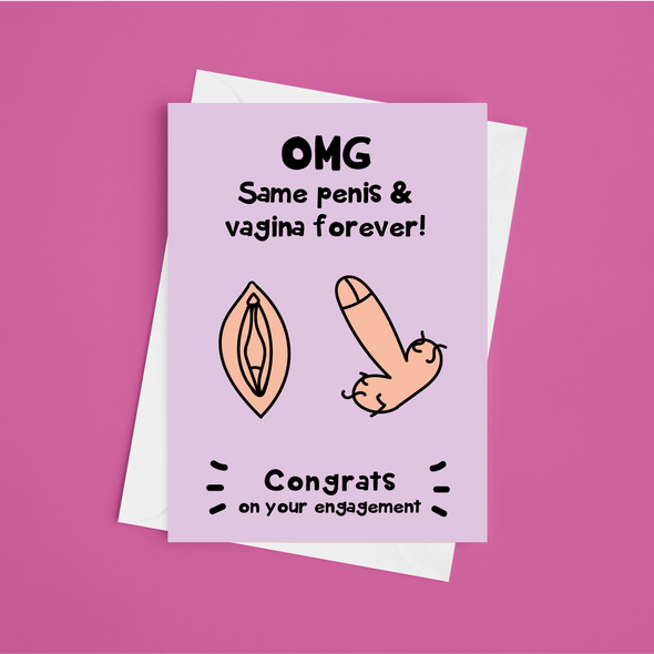 Same Penis & Vagina Forever! - A5 Engagement Card (Blank)
