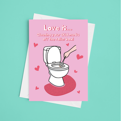 Skid Mark - A5 Happy Valentine's Day Card (Blank