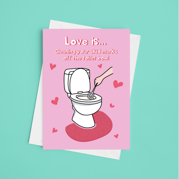 Skid Mark - A5 Happy Valentine's Card