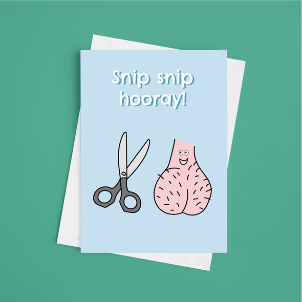 Snip Hooray - A5 Vasectomy Card (Blank)