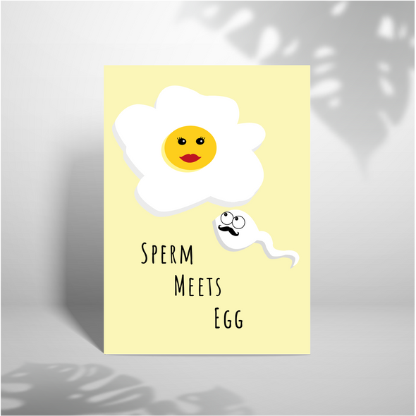 Sperm Meets Egg - A5 Greeting Card (Blank)