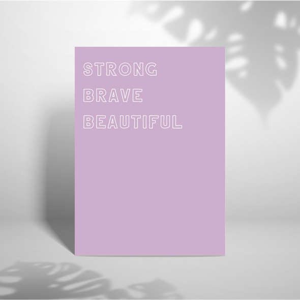 Strong, brave, beautiful - A5 Greeting Card (Blank)
