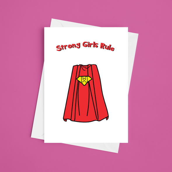 Strong Girls Rule - A5 Greeting Card (Blank)