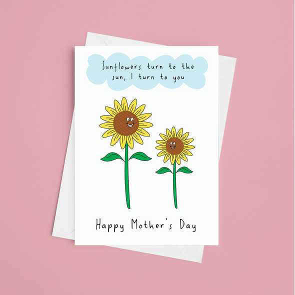 Sunflowers Turn To The Sun - A5 Greeting Card (Blank)