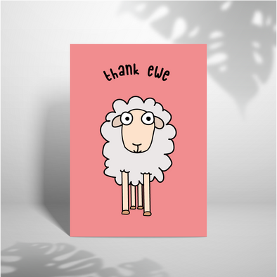 Thank Ewe - A5 Greeting Card (Blank)